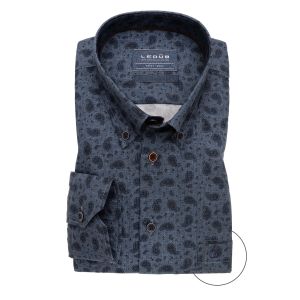 Ledub Modern Fit Overhemd - Navy Paisley