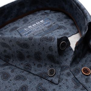 Ledub Modern Fit Overhemd - Navy Paisley