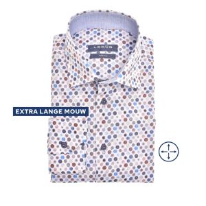 Ledub Modern Fit Overhemd - White/Multi Dots