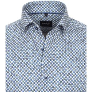 Venti Modern Fit Overhemd - Dots Blue