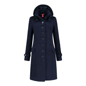 Only M - Winterjas Wol Donkerblauw