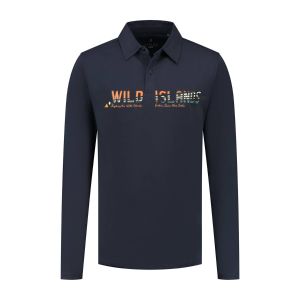 Kitaro Polo Longsleeve - Wild Island Navy