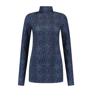 Only M - Top met col blauw leo