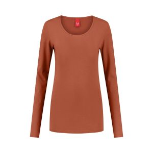 Only M - Basic ronde hals top oranje