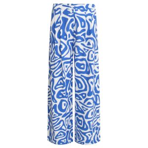 Smashed Lemon - Wideleg Crepe Cobalt Print
