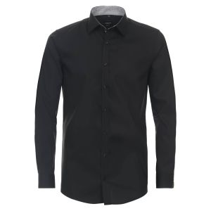 Venti Body Fit Overhemd - Kent Black