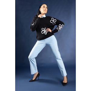 Only M - Sweater Fiori Nero