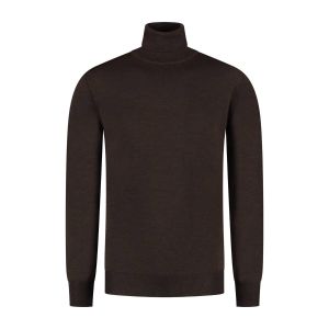 Eden Valley - Sweater Merino Col Donkerbruin