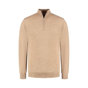 Eden Valley - Sweater Merino Zip Lichtbruin