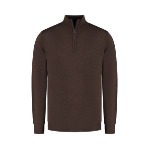 Eden Valley - Sweater Merino Zip Donkerbruin