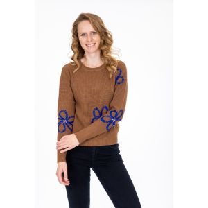 Only M - Sweater Fiori Camel