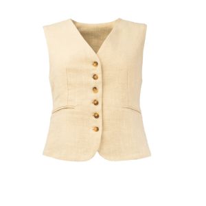ICNK - Gilet Linsey Ramie Beige