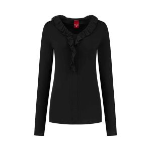 Only M - Top Travel Ruffle Black