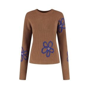 Only M - Sweater Fiori Camel