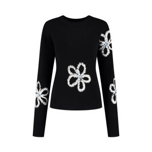 Only M - Sweater Fiori Nero