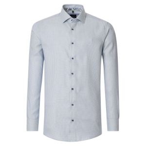 Venti Modern Fit Overhemd - Botanic Weave Blue