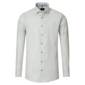Venti Modern Fit Overhemd - Botanic Weave Green