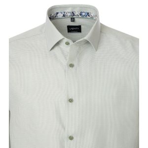Venti Modern Fit Overhemd - Botanic Weave Green